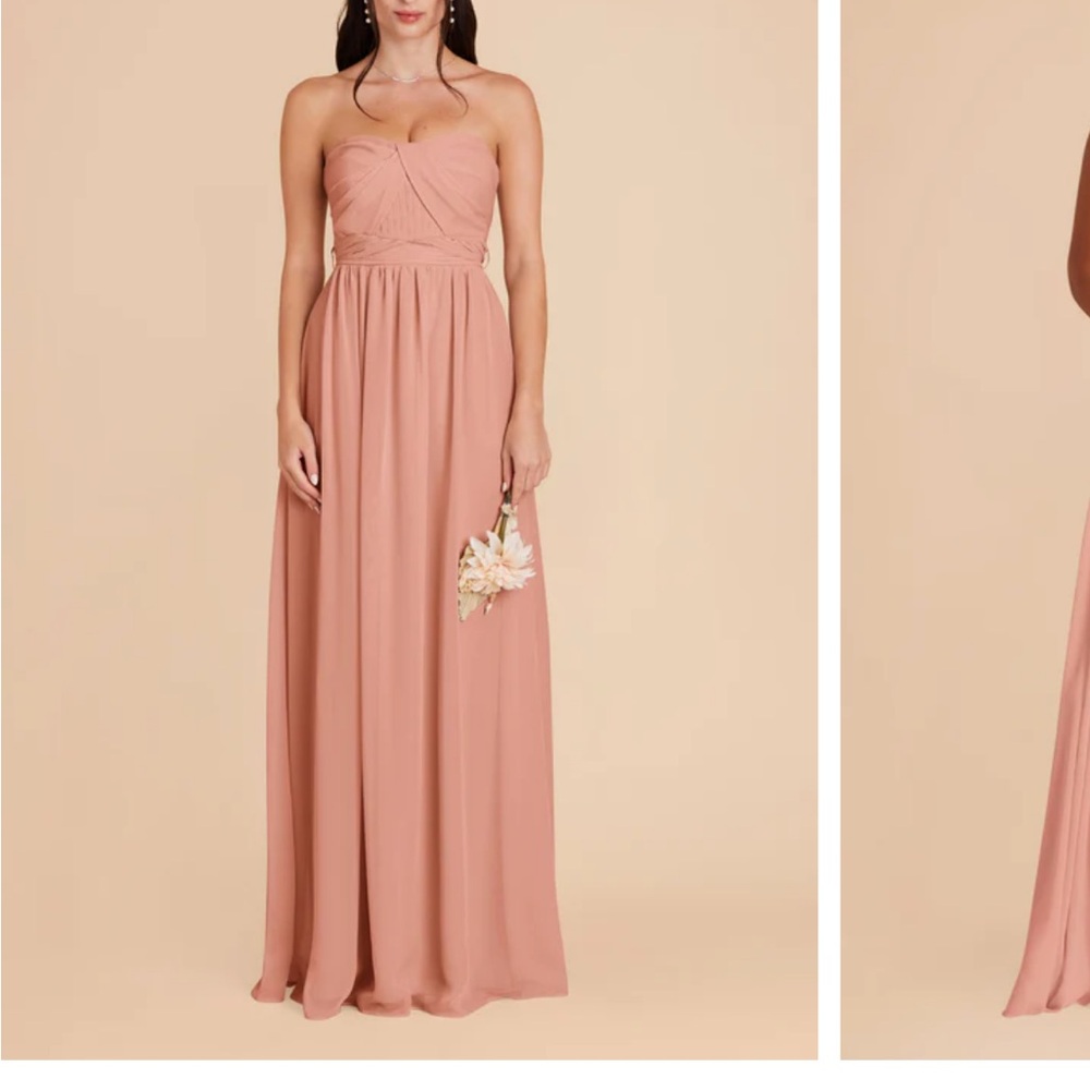 Birdy Grey Strapless Chiffon Bridesmaid Dress in Dusty Rose